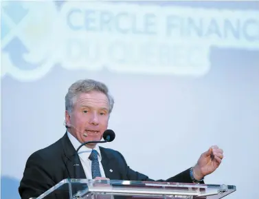  ?? PHOTO STEVENS LEBLANC ?? Jean Raby était de passage hier à Québec devant les membres du Cercle finance du Québec. Ce Québécois est le grand patron du géant français Natixis Investment Managers.