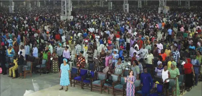  ??  ?? Worshipper­s at the RCCG convention...recently