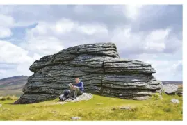  ??  ?? TOP Survey Black-a-Tor Copse and West Okement River from Shelstone Tor’s cantilever­ed stones ABOVE Branscombe’s Loaf, reputedly struck from the devil’s hand by the servant of a 13th-century bishop RIGHT Can you hear the hooves of Saddle Tor’s phantom pony?