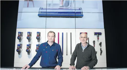  ?? PETER J. THOMPSON / NATIONAL POST FILES ?? Jake Dyson, left, research and developmen­t director, and CEO Jim Rowan at Dyson Demo, the company’s first Canadian retail location at Yorkdale Shopping Centre in Toronto.