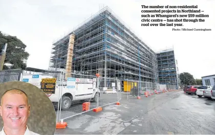  ?? Photo / Michael Cunningham ?? The number of non-residentia­l consented projects in Northland — such as Whangarei’s new $59 million civic centre — has shot through the roof over the last year.