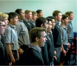  ?? PHOTO: WARWICK SMITH/FAIRFAX NZ ?? Palmerston North Boys’ High School’s OK Chorale rehearses.