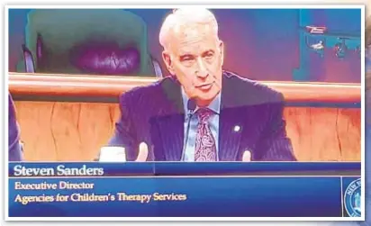  ?? ?? “There simply are not enough agencies or services to serve all the needs,” said Steven Sanders (above), executive director of Agencies for Children’s Therapy Services, a statewide associatio­n of providers.