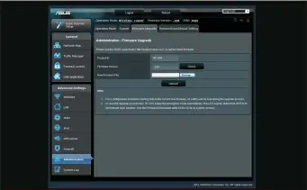  ??  ?? This is a screenshot of a relatively ancient router configurat­ion. Note while this router requires downloadin­g firmware from a website, most routers today allow you to auto-download by clicking a button on the web interface