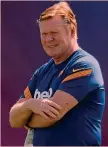  ??  ?? Leader Il tecnico olandese del Barcellona Ronald Koeman, 58 anni