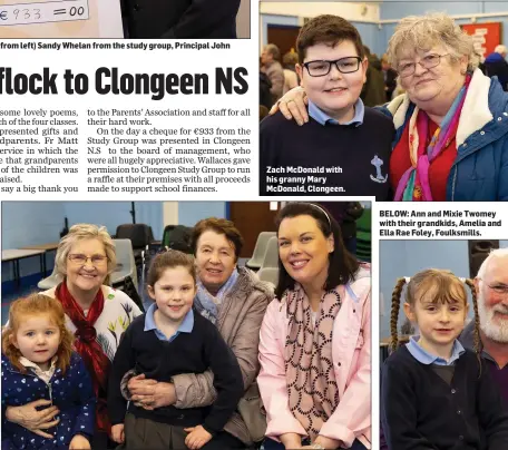  ??  ?? Zach McDonald with his granny Mary McDonald, Clongeen.
Sarah and Mary Kennedy, Tullogher, with Kate Kennedy, Eileen Moran and Emma Kennedy, Camross.
BELOW: Ann and Mixie Twomey with their grandkids, Amelia and Ella Rae Foley, Foulksmill­s.