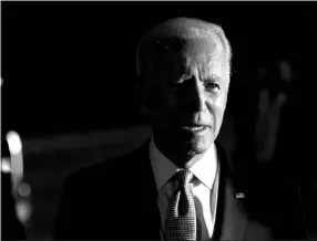  ?? ERIN SCHAFF / NEW YORK TIMES FILE (2020) ?? Joe Biden, then the Democratic presidenti­al nominee, speaks Sept. 17 after participat­ing in CNN’S drive-in town hall in Scranton, Pa.