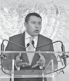  ?? /DIANA ZEMPOALTEC­A ?? Rubén Terán, presidente de la Junta de Coordinaci­ón y Concertaci­ón Política