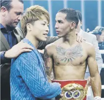  ?? Archivo ?? RIVALES. Naoya ‘Monster’ Inoue (izquierda) estuvo presente cuando Emmanuel Rodríguez defendió con éxito la faja de al FIB el pasado octubre.