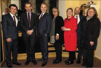  ??  ?? Ready to go: The Three Tenors: Dominic McGorian (left) Shane Morgan and Derek Moloney pictured with Castleisla­nd Parish Council Chairman, Jack Shanahan, Parish Clerk, Noreen O’Sullivan and office staff Nora Fealey and Joan Walsh before the...