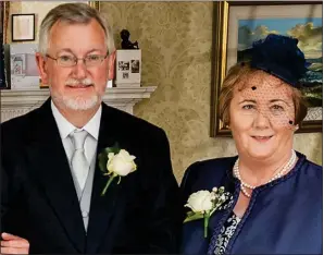  ??  ?? suspended: Declan O’Callaghan with his wife Mary Devine O’Callaghan