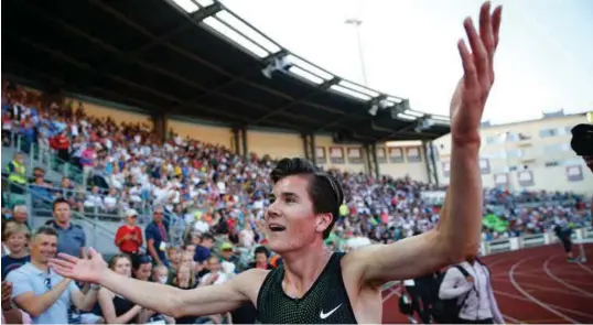  ?? TORE MEEK, NTB SCANPIX ?? Jakob Ingebrigts­en stiller med svakere personlige rekorder enn de beste afrikanern­e, men 17-åringen tror likevel det er mulig å løpe til medalje under U20 VM i Finland.