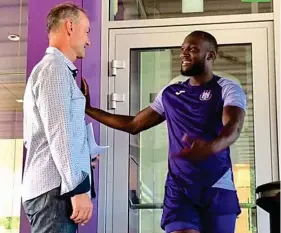  ?? HLN ?? Home comforts: Lukaku in Anderlecht training kit yesterday