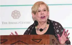  ?? Atiq ur Rehman/Gulf News ?? Dr Karen Armstrong gave the keynote address at the inaugural Ismaili Centre Internatio­nal Lecture in Dubai, organised jointly by the centre and UAE Ministry of Tolerance.