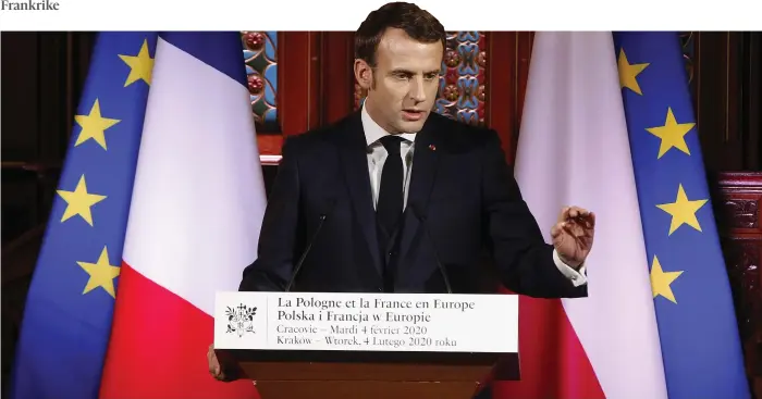  ?? Bild: Czarek Sokolowski/tt/ap/arkiv ?? Frankrikes president Emmanuel Macron.