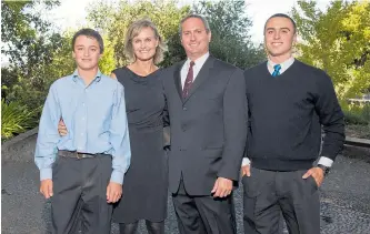  ?? COURTESY BISHOP FAMILY ?? The Bishops — Hunter, Suzy, Randy and Braden — captured before Suzy began showing signs of early-onset Alzheimer’s.