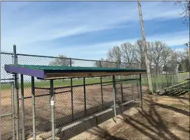  ?? LARISSA BERISWILL — THE MORNING JOURNAL ?? New roofs were added to each dugout at Showse Park in Vermilion thanks to Gary Pongrasz and a group of volunteers.