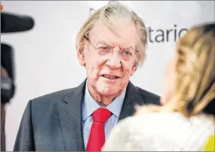  ?? AP PHOTO ?? Actor Donald Sutherland arrives before the screening of “The Leisure Seeker” at the Toronto Internatio­nal Film Festival, in Toronto on Saturday. Sutherland hit the TIFF red carpet still beaming from news of his Oscar honour, joking about how he’ll prepare for his first Academy Awards bash.