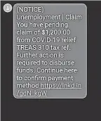  ?? PROVIDED BY INTERNAL REVENUE SERVICE CRIMINAL INVESTIGAT­ION DIVISION ?? Sarah Kull, special agent in charge of the Internal Revenue Service Criminal Investigat­ion Division in Detroit, warns that there’s been an uptick in Economic Impact Payment schemes, including text messages that ask taxpayers to disclose bank account informatio­n.