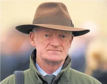  ?? ?? BACKING: Willie Mullins will have high hopes for Meetingoft­hewaters at Aintree.