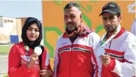  ?? – Supplied photo ?? GREAT SHOW: Wadha Al Balushi, left, and Ismail Al Abri display their mixed team 10m air pistol silver medals.