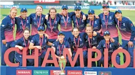  ??  ?? The England team, winners of the women’s World Cup 2017.