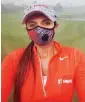  ??  ?? Sharmila Nicollet combatted Delhi’s severe pollution levels, turning out in a mask for practice.