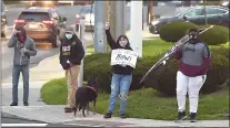  ?? PETE BANNAN - MEDIANEWS GROUP ?? Peaceful protesters at State Road and Lansdowne Avenue in Upper Darby protesting for ‘Black Lives Matter’ and against the death of Daunte Wright.