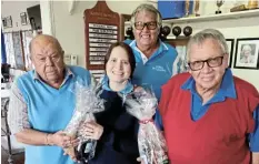  ?? Picture: SUPPLIED ?? WINNING WAYS: The winning team from the Pam Golding sponsored day they had last Thursday. From left to right are Peter Ford; Andrea Meyer; Denny Richardson at the back and Gerald Mills.