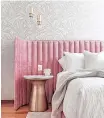  ?? Instagram ?? THIS rich raspberry pink velvet headboard is ultra luxurious and the perfect way to add a touch of romance into the bedroom. |