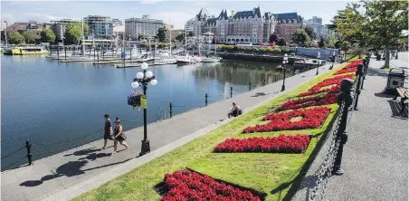  ??  ?? Victoria’s Inner Harbour on Friday. The capital region’s tourist industry would normally be at its busiest time, but is feeling the effects of border closures, tight finances and directives to stick close to home due to the pandemic.