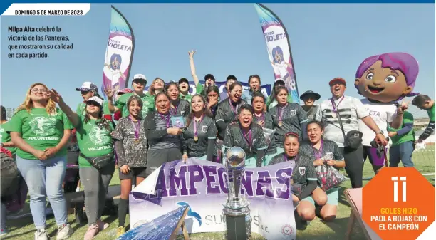  ?? ?? Milpa Alta celebró la victoria de las Panteras, que mostraron su calidad en cada partido.