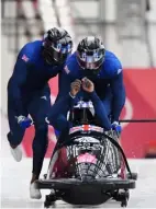  ??  ?? BIG CHANGE Andrew was brakeman in Team GB’S four-man bobsleigh crew at this year’s Winter Olympics