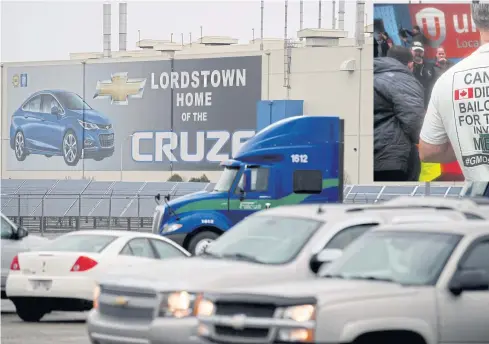  ?? GETTY IMAGES/AFP ?? LEFT An exterior view of the GM Lordstown plant in Lordstown, Ohio that makes the Chevrolet Cruze compact.