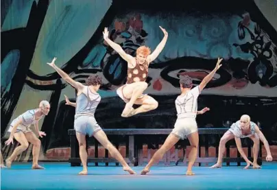  ?? ALEXANDER IZILIAEV/COURTESY ?? Alexander Peters and Miami City Ballet dancers in George Balanchine’s “Prodigal Son.”