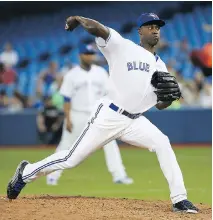  ?? TOM SZCZERBOWS­KI/GETTY IMAGES ?? LaTroy Hawkins of the Toronto Blue Jays became the 13th player in history to record at least one save against all 30 teams when he shut the door on the Minnesota Twins on Wednesday.