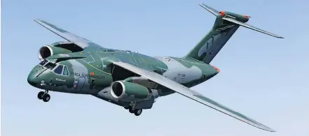  ?? RICARDO BECCARI/EMBRAER ?? Negócio. Cargueiro KC-390 fabricado pela Embraer, que negocia com a Boeing a criação de uma terceira empresa