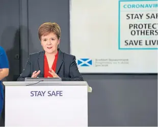  ?? Picture: Flickr. ?? First Minister Nicola Sturgeon at yesterday’s briefing.