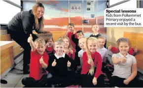  ??  ?? Special lessons Kids from Polkemmet Primary enjoyed a recent visit by the bus