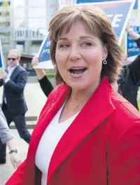  ??  ?? B.C. Liberal Leader Christy Clark, Green Leader Andrew Weaver and NDP Leader John Horgan arrive for a TV debate in Vancouver on Wednesday.