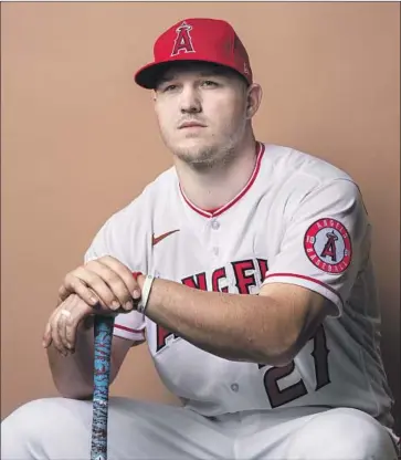  ?? Kent Nishimura Los Angeles Times ?? MIKE TROUT HAS WON three MVP awards in his first eight full seasons and is considered the best player in baseball. However, he has reached the playoffs only once with the Angels, and that didn’t go well.