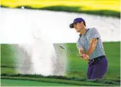  ?? JOHN RAOUX AP ?? Billy Horschel hits from a bunker to the 17th green on Saturday at Arnold Palmer Invitation­al.