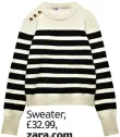  ?? ?? Sweater, £32.99, zara.com