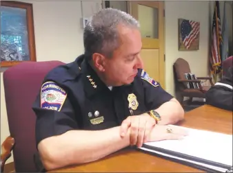  ?? Leslie Hutchison / Hearst Connecticu­t Media ?? Torrington police chief Michael Maniago is retiring from his post after 36 years.