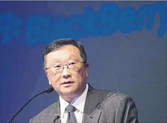  ?? FRANK GUNN THE CANADIAN PRESS FILE PHOTO ?? John Chen, BlackBerry’s CEO, said the company’s transporta­tion unit has “done the best in the last quarter.”