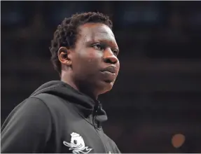  ?? EZRA SHAW/GETTY IMAGES ?? Bol Bol, the son of ex-NBA player Manute Bol, didn’t participat­e in combine drills or scrimmages but underwent measuremen­ts.