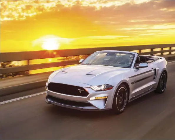  ??  ?? The Ford Mustang GT California Special is an icon whose recent iteration is particular­ly fetching.
