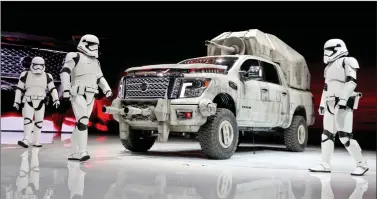  ?? REUTERS ?? A Nissan Titan Star Wars custom car is unveiled at the Los Angeles Auto Show in Los Angeles on Thursday.