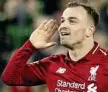  ?? Photo: AP ?? THAT’S A GOAL: Liverpool’s Xherdan Shaqiri.