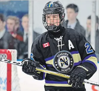  ?? OHL IMAGES ?? The Niagara IceDogs picked Ethan Sims of Grimsby in the fifth round of the Ontario Hockey League draft.